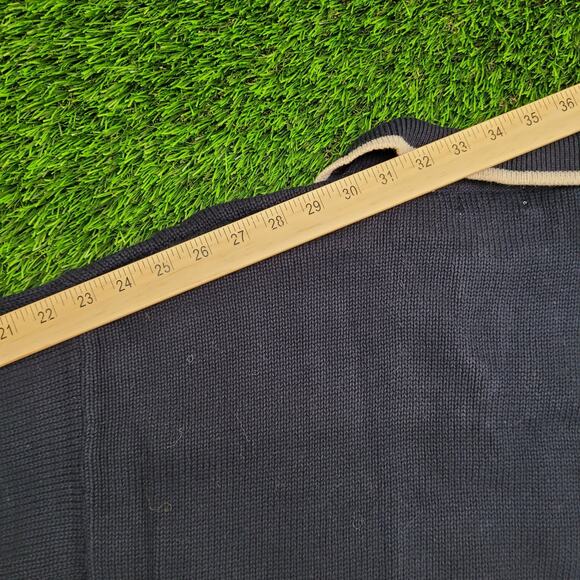 IZOD Collared Sweater Large 21x27 Beige Blue - Picture 4 of 12